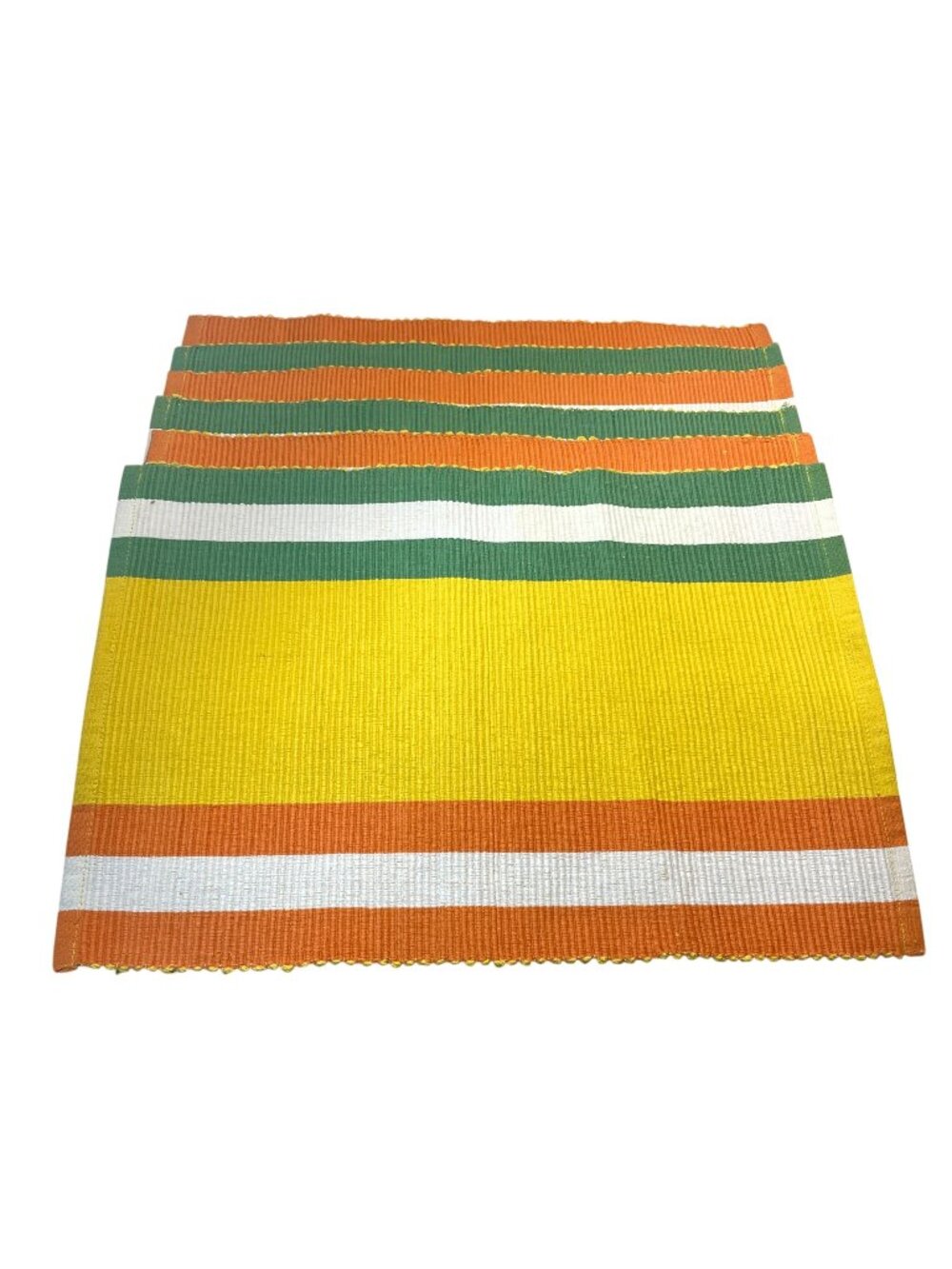 Set Of 6 Pier 1 Striped Textured Placemats Colorful Summery 13x19